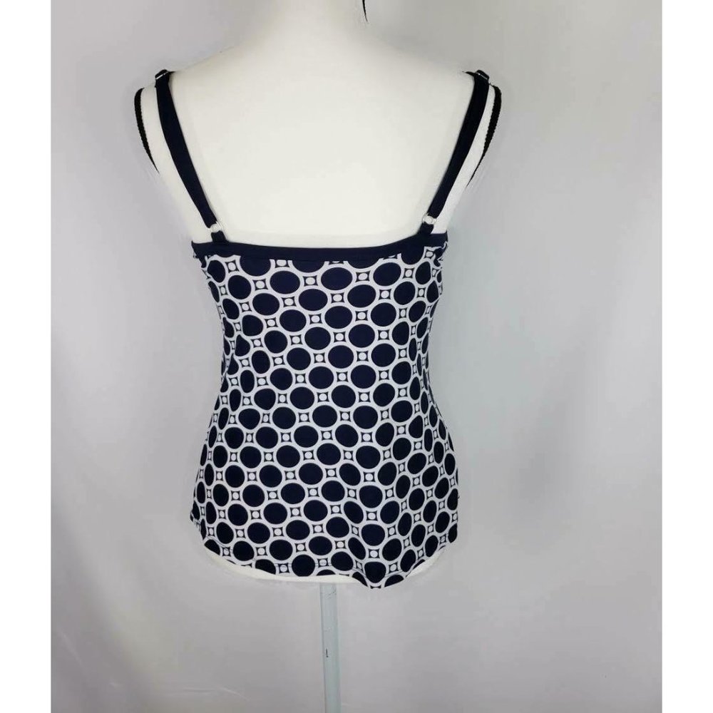 Tropical Escape Swimsuit Tankini Top Blue White M - Picture 3 of 8